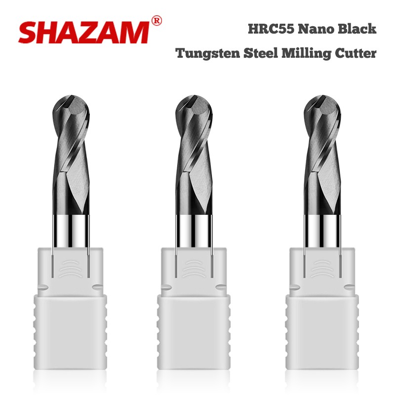 End Mill Set - Shazam hrc55 2-Flöten-Kugelfräser Wolfram stahl karbid