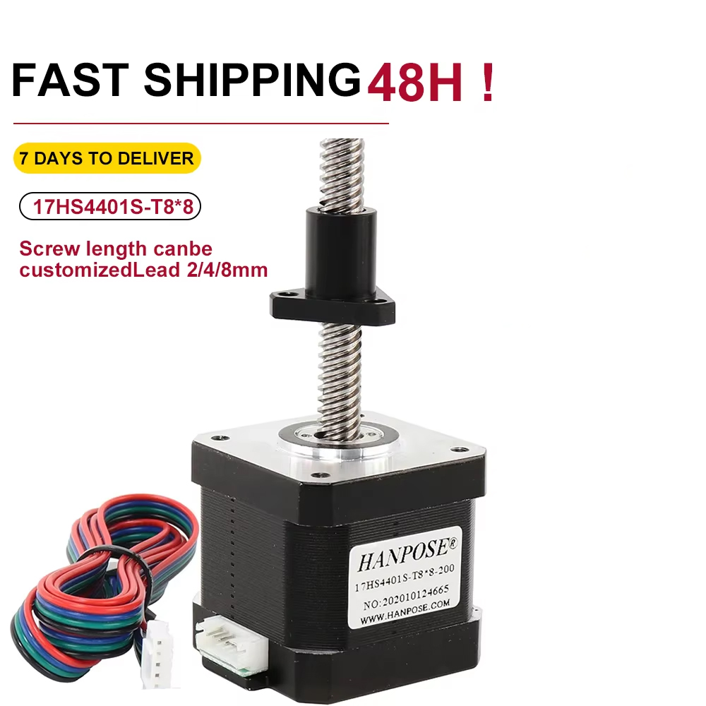 Lead Screw 8Mm - Nema17 Schrittmotor 17HS4401S-T8 mit Schraubkabel 2/4/8