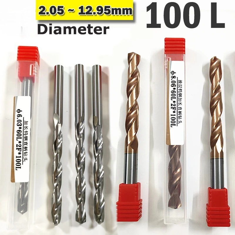 Cnc Bits - 100L Spiralbohrer mit geradem Schaft D2.05‑D12.95