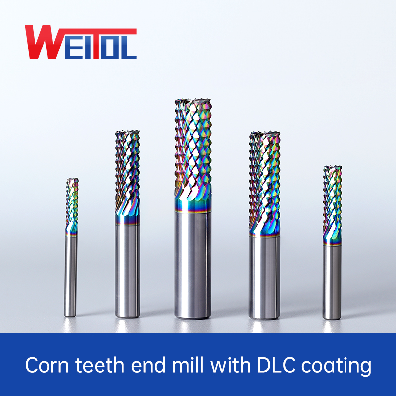 End Mill Set - WeiTol Flachboden-Schaftfräser aus Hartmetall mit Maiszähnen,