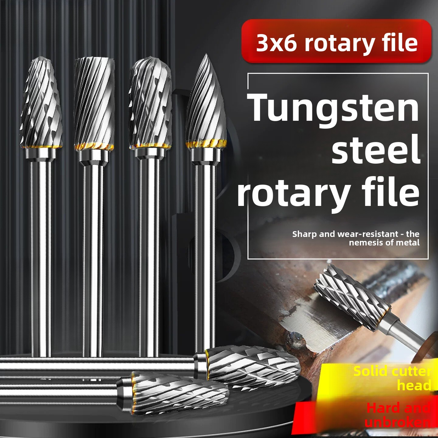 Drill Bit Set - 3mm Schaft Wolframkarbid Rotationsfräser-Set, Legierungs-Schleifbit, Elektrischer