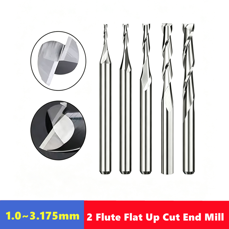 End Mill Set - 3,175 (1/8') Schaft 2 Flache Fräser