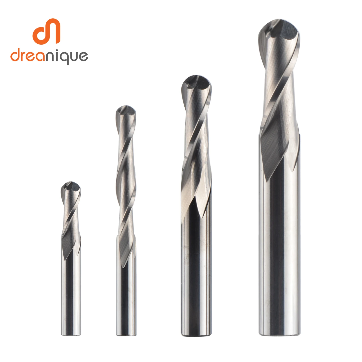 End Mill Set - Dreanique 1 Stück Hartmetall-Kugelkopffräser 2 Schneiden