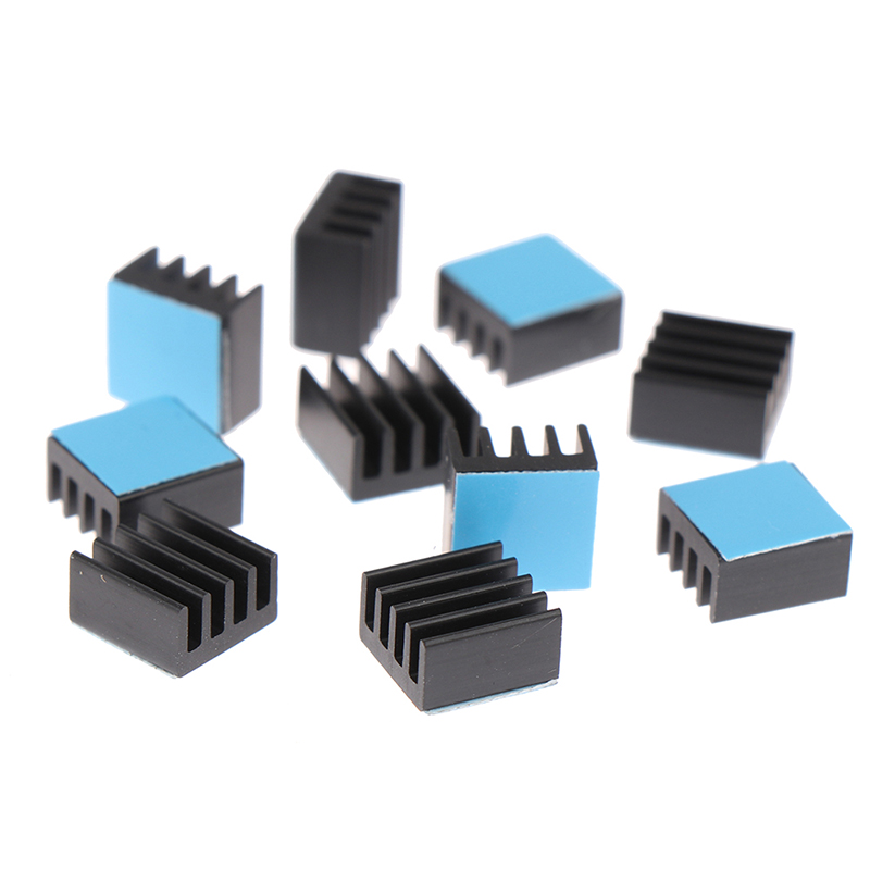 Aluminium Extrusion - 10 Stück 8,8*8,8*5mm Aluminium-Kühlkörper mit Klebeband