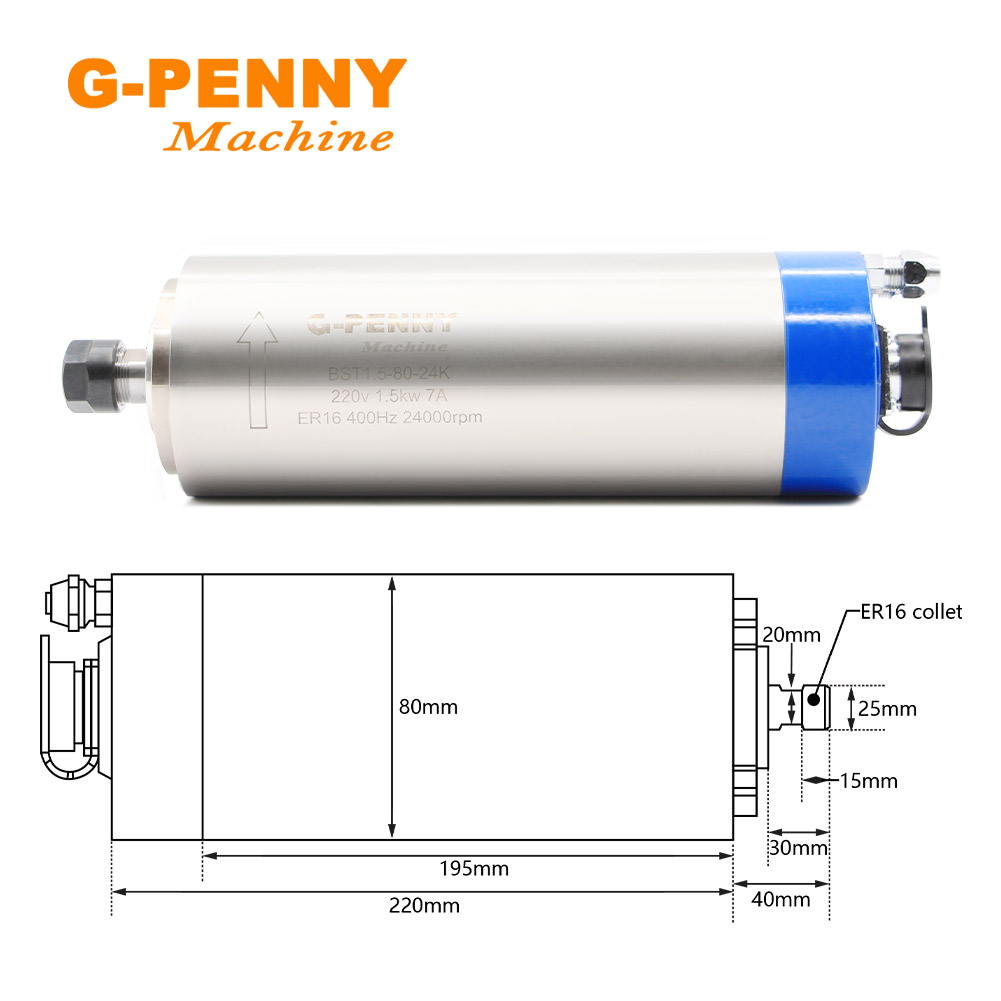 G-Penny 1,5 kW ER16 wassergekü – Water Cooled Spindle Bewertung und Preis