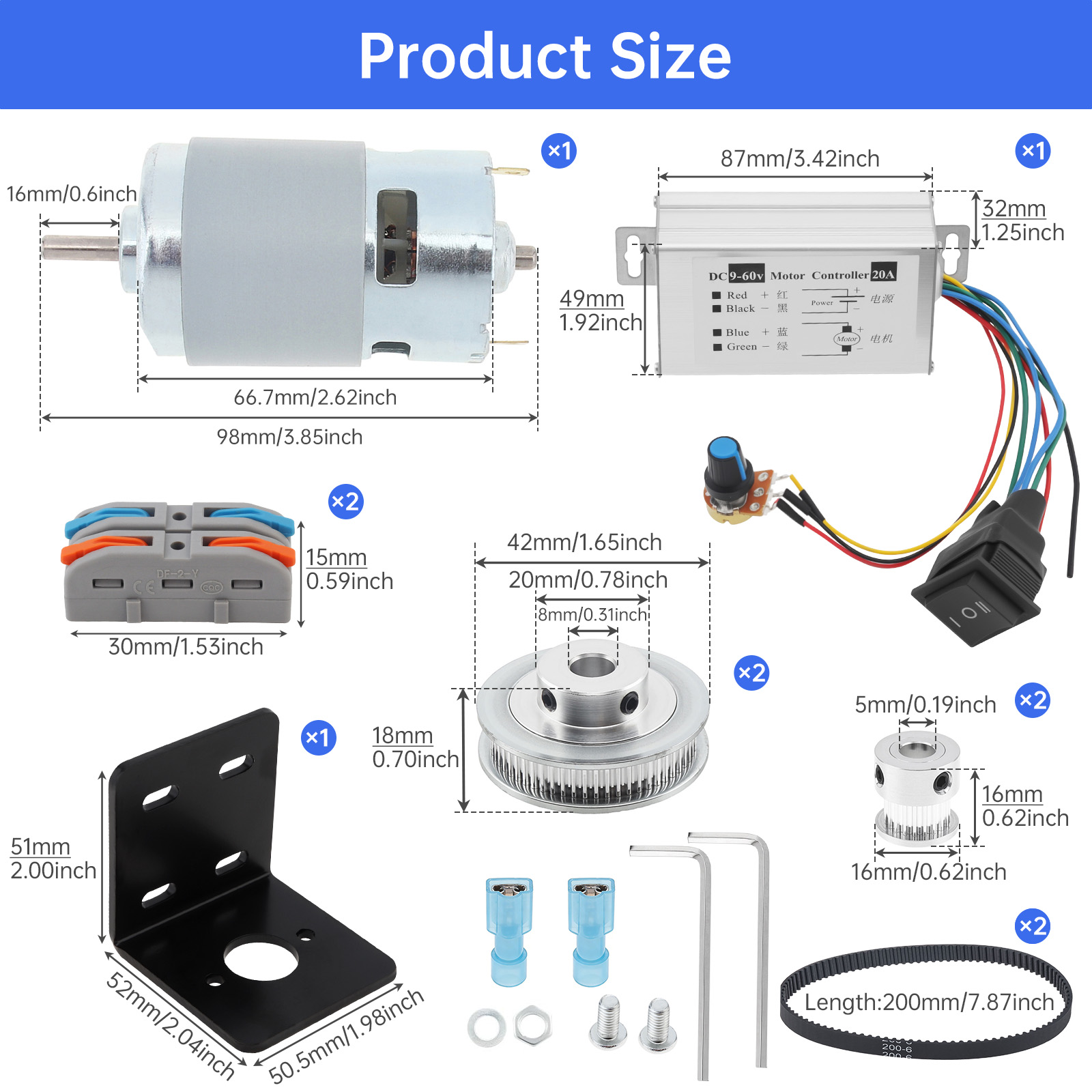 12V-24V 775 Elektromotor und G – Gt2 Pulley Bewertung und Preis
