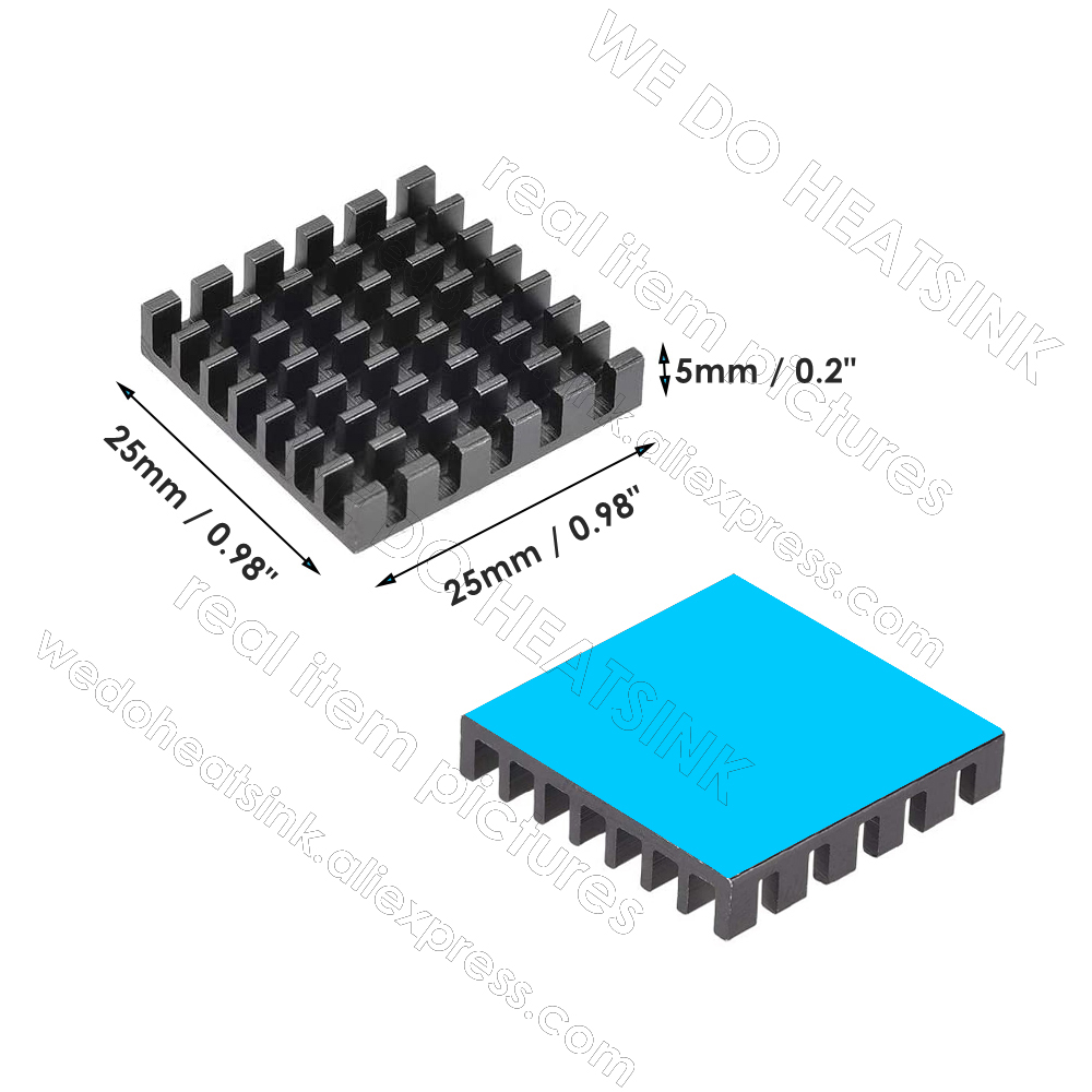 25x25x5mm Schwarzer Kühlkörper – Aluminium Extrusion Bewertung und Preis